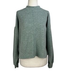 Urban ROMANTICS DROP SHOULDER SLEEVE MOCK PULLOVER SWEATER DUSTY GREEN SMALL EUC